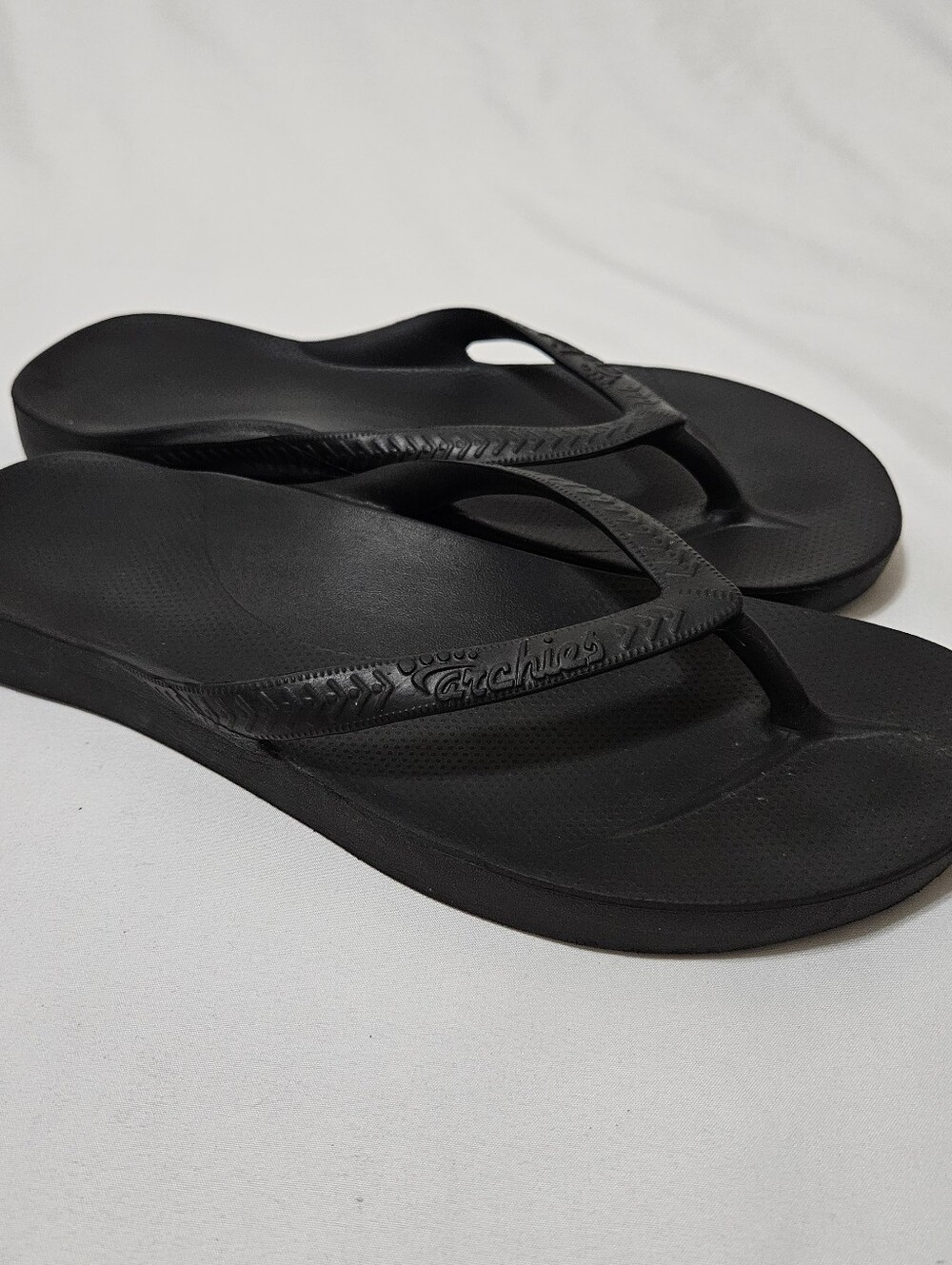 Archies Arch Support Flip Flops Mens 11 Black Orthotic Thong Sandals Footwear
